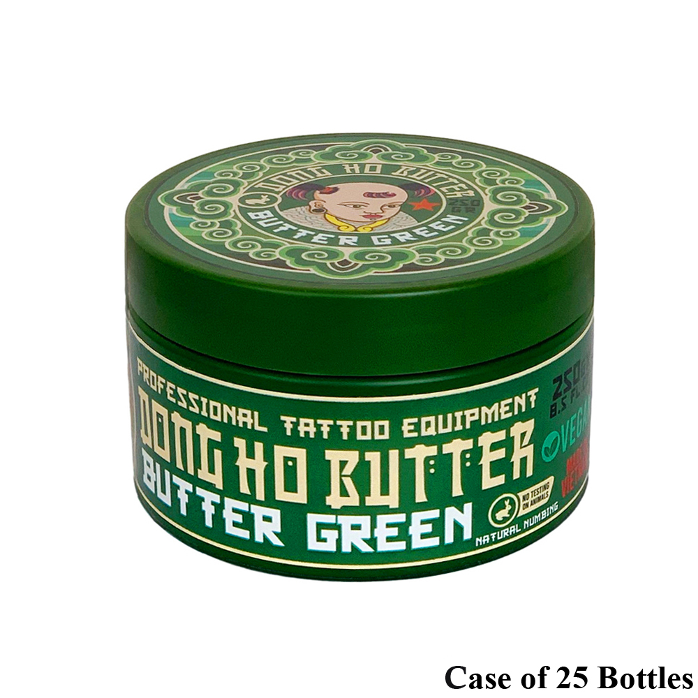 Dong Ho Butter Green 8.5oz - Natural Numbing - Price Per Case of 25 Bottles Natural Numbing Tattoo Butter